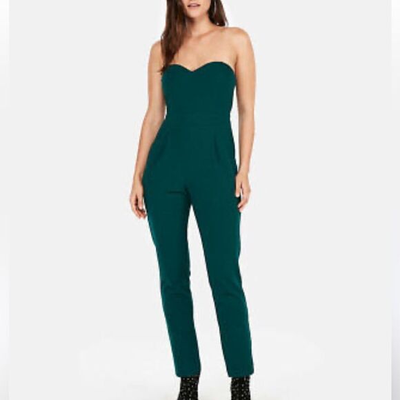 Express strapless jumpsuit in green size 0 - Picture 2 of 12